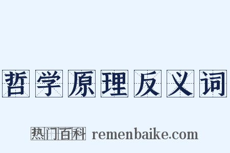 哲学原理反义词是什么意思的图片